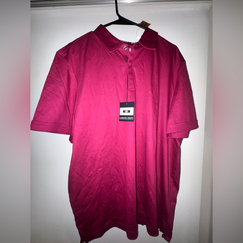 Joseph Abboud Men's Polo in Berry Red